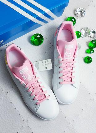 Adidas stan smith оригинал белые с розовым кеды9 фото