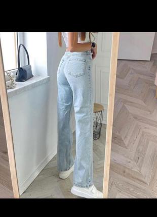 Прямі джинси палаццо жіночі2 фото