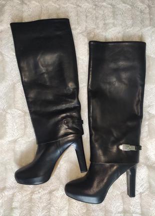 Шкіряні чоботи zara труби liebeskind