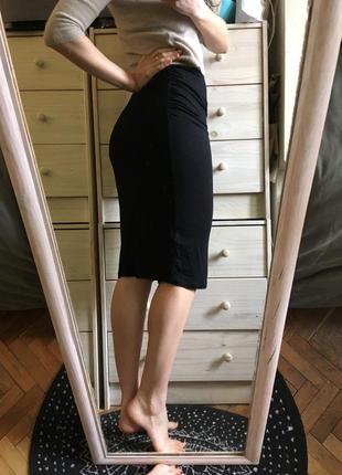 Интересная чёрная юбка миди карандаш вискоза 8-10-12 topshop2 фото