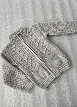 Тёплый вязаный свитер для девочки