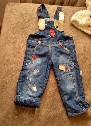 Теплий на хутрі джинси,комбінезон, штанці для хлопчика( унісекс) туреччина, туреччина
