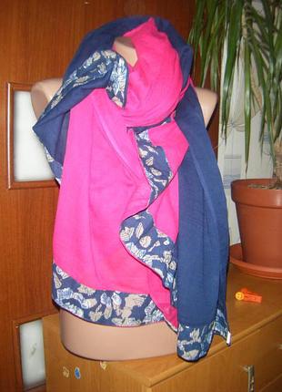 Шикарный большой палантин, два цвета, размер 250 см х 112 см