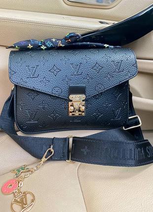 Pochette metis black брендовий чорна стильна міні сумочка жіноча розкішна чорна міні сумка відомий бренд