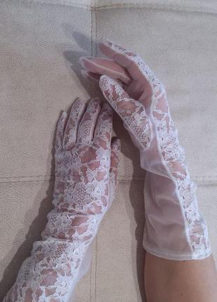 Винтажные белые перчатки2 фото