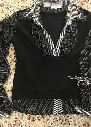 Блузка комбинированная