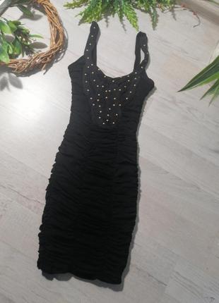 Сукня бандажка на мініатюрну дівчину вечірня чорна1 фото