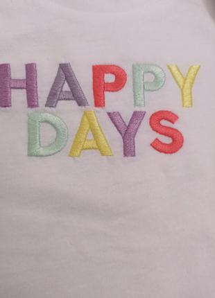 Белая футболка на девочку бренда primark  с надписью happy days2 фото