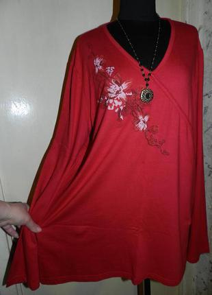 Натуральная,трикотажная-стрейч,качественная блузка-туника,большого размера,швеция1 фото