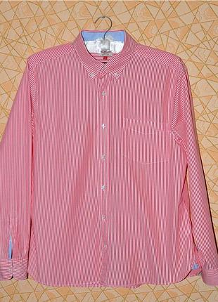 👕суперовая рубаха в полоску 100% х/б с джинсовыми элементами тм 'next' р-р l