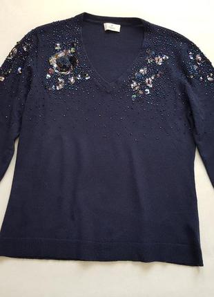 Изысканный свитер шерсть с кашемиром премиум бренд elegance, франция2 фото