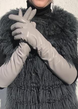 Довгі шкіряні рукавички з touch screen. різні кольори!