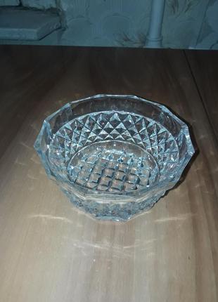 Хрустальная ваза конфетница для фруктов салатов ссср салатник пиала
