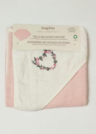 Махровое полотенце уголок для новорожденных lupilu3 фото