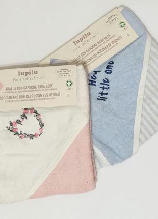 Махровое полотенце уголок для новорожденных lupilu5 фото