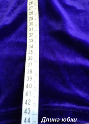 Фиолетовый стрейч-велюровый костюм, юбка + майка- корсет.//ручная работа./винтаж10 фото