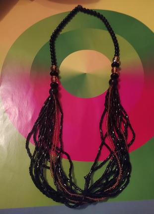 Намисто чеський бісер, скло, пластик.