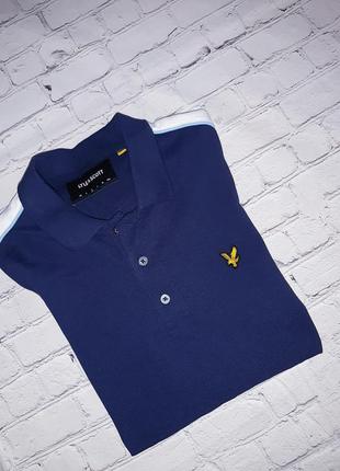 Мужская синяя футболка поло lyle scott4 фото