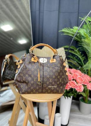 Красивая женская кожаная сумочка в стиле louis vuitton angora shopper brown9 фото