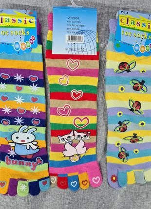 Носки с пальцами пальчики женские детские унисекс,  яркие цветные носки6 фото