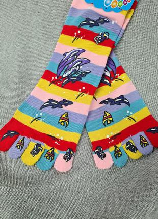 Носки пальчики женские детские,  яркие цветные носки с пальцами2 фото