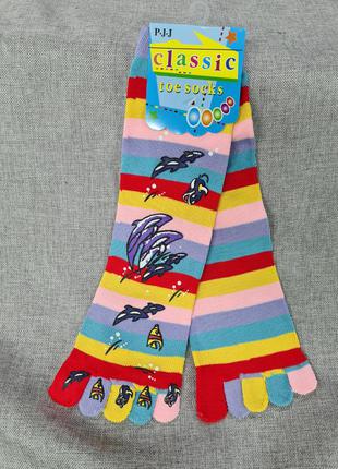 Носки пальчики женские детские,  яркие цветные носки с пальцами3 фото