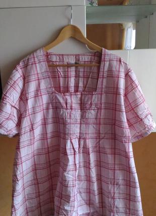 Туника блузка рубашканатуральная большой размер 26-28 британский