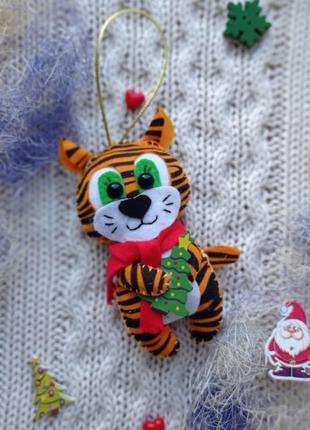 Новогодняя елочная игрушка тигр2 фото