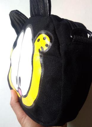 Клевая вместительная мини сумка кот гарфилд овальная круглая сумочка кроссбоди6 фото