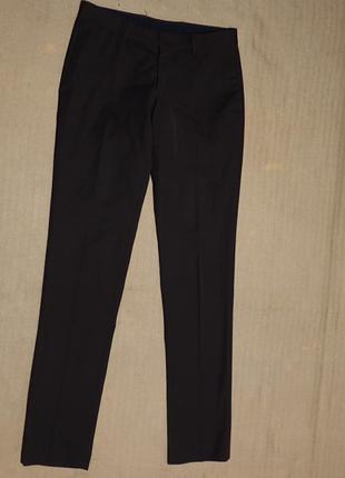 Узкие темно-коричневые формальные смесовые брюки zara man 30 р.