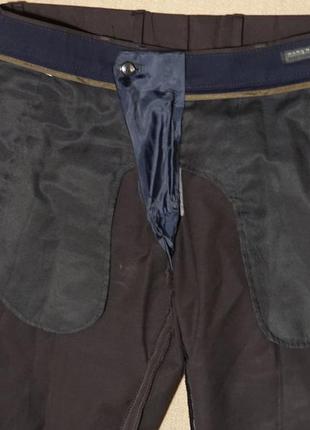 Вузькі темно-коричневі формальні сумішеві штани zara man 30 р.5 фото