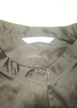 Шелк черная блуза, широкий рукав с манжетом манжет5 фото