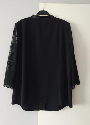 Блуза блузон піджак з мереживом вишивкою5 фото