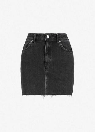 Джинсовая мини юбка /  джинсова спідниця з необробленим низом2 фото