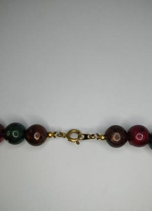 Цветные бусы на застежке ожерелье3 фото