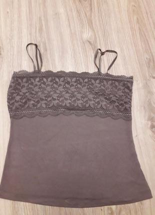 Майка + вставка гипюр