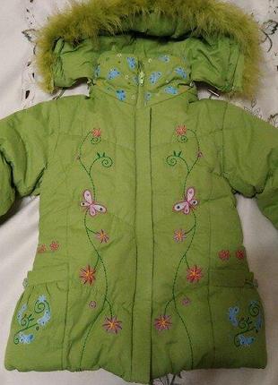Яскрава зимова курточка для принцески ріст 110-116