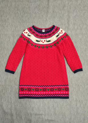Теплое новогоднее платье на 4-5 лет
