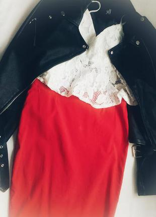 Красная юбка макси1 фото