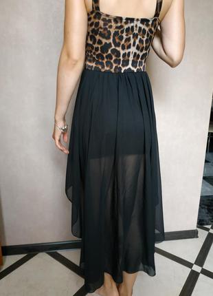 Вечернее нарядное тигровое платье