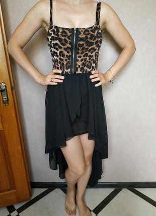 Вечернее нарядное тигровое платье