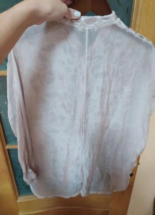 Шикарная невесомая итальянская блуза шелк и вискоза,р. l2 фото