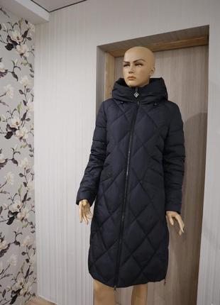 Стеганное пальто з біо пуху