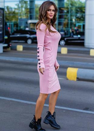 Плаття рожеве шерсть, акрил максі довге туреччина3 фото