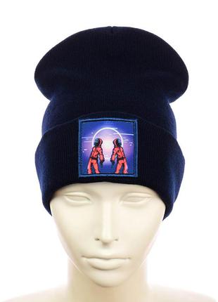 Шапка з нашивкою "гра в кальмара" темно-синій