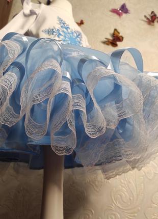 Костюм сніжинки наряд снежынки голубая фатиновая юбка3 фото