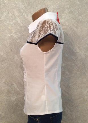 Блуза белая с гипюром3 фото