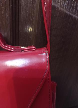 Винтажная красная сумка на длинном ремешке виниаж ретро ссср7 фото