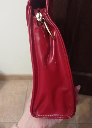 Винтажная красная сумка на длинном ремешке виниаж ретро ссср3 фото