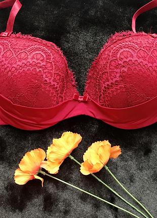 Роскошьный марсаловый кружевной лифчик  бралетт /бра /бюстгальтер  beldona 80 с